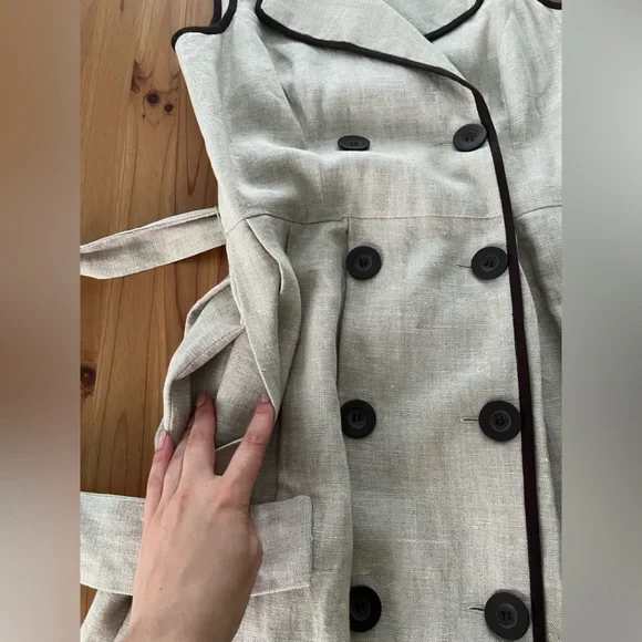 Talbots Linen Belted Trench Dress - Picture 9 of 12